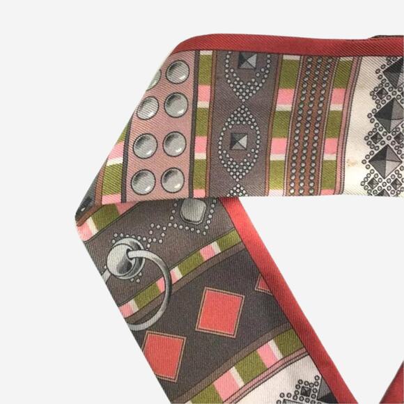 Hermes Colliers de Chiens Multicolor Silk Twilly - Picture 2 of 7